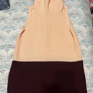 Women’s New York & Company Two-Tone Sleeveless Turtleneck Sweater